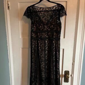 LOFT lace overlay midi dress size 10